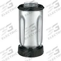 WARING COMMERCIAL Blender Container with Lid and Blade: 32 oz Container Capacity, Black/Silver (MPN CAC37). Key specifications — Material: Stainless Steel; Compatible with Manufacturer Model Number: BB160; For Use With: Bar Blender; Product Type: Blender Container Assembly; Manufacturer Part Number: CAC37; Brand: WARING COMMERCIAL; Includes: Lid.