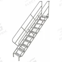 TRI-ARC Portable Stairs: 11.1 ft Overall Ht, Steel, 450 lb Load Capacity, Perforated, 10 Steps (MPN WISS110246). Key specifications — attr1050559: Gray; attr1050557: TRI-ARC.