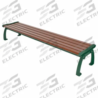 ULTRASITE Outdoor Bench: Heritage, 96 in Overall Lg, 17 in Overall Ht, Brown, Green - Vandal Resistant Resinwood Benches