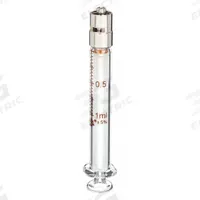 FORTUNA Reusable Glass Syringe: 1 mL Capacity - mL, Luer Lock, Borosilicate Glass, Reusable (MPN 7.140-21). Key specifications — Attachment Type: Luer Lock; Plunger Material: Borosilicate Glass; Tip Material: Borosilicate Glass; Barrel Material: Borosilicate Glass; Brand: FORTUNA; Compatible Needles: Sharp, Tri-Bevel Needles; Includes Needles: No; Replaceable Tip: No.