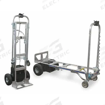 APPROVED VENDOR Convertible Hand Truck: 600 lb Cap, Dual-Handle, Aluminum, 10 in, Pneumatic - 2-Position Convertible Electric Hand Trucks
