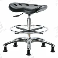 Stool: Polyurethane, Ht Range 20 in to 27 1/2 in, 17 in Seat Wd, 14 in Seat Dp, 5 Glides, 0 Casters (MPN PTMBSL-CR-CF-RG-BLK). Key specifications — Brand: APPROVED VENDOR; Foot Support: Yes; Base Material: Aluminum; ESD-Safe: Not ESD Safe; Number of Casters: 0.