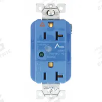 BRYANT Receptacle: Duplex, 5-20, Blue, 125V AC, 20 A, 2 Pole / 3 Wire (MPN SP53IGA)