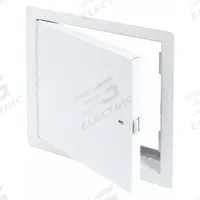 TOUGH GUY Access Door: 8 in Ht, 8 in Wd, Piano Hinge, Exposed Flange, Steel, 16 ga, Powder Coated (MPN 16M215). Key specifications — Brand: TOUGH GUY; Hinge Type: Piano; Metal Material Gauge: 16 ga; Mounting Location: Wall; Flange Type: Exposed; Material: Steel.