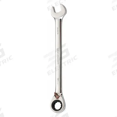WESTWARD Combination Wrench: Alloy Steel, Chrome, 7/16 in Head Size, 6 1/2 in Overall Lg - SAE 12-Point Ratcheting Combination Wrenches