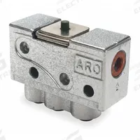 ARO Manual Air Control Valve: 200, Two-Way / Two-Position, Lever, Black, 4 scfm Flow Rate - Max (MPN 209-2-C). Key specifications — attr1092903: Black; attr1086905: Spring Return; attr1086907: 200; attr1086914: Normally Closed; attr1086904: Manual Air Control Valve; attr1086871: 209-2-C.