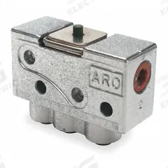 ARO Manual Air Control Valve: 200, Two-Way / Two-Position, Lever, Black, 4 scfm Flow Rate - Max (MPN 209-2-C). Key specifications — attr1092903: Black; attr1086905: Spring Return; attr1086907: 200; attr1086914: Normally Closed; attr1086904: Manual Air Control Valve; attr1086871: 209-2-C.