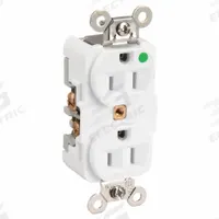 HUBBELL Receptacle: Hospital Grade Fed. Spec., Duplex, 5-15R, White, 125V AC, 15 A, 2 Pole / 3 Wire (MPN HBL8200W)