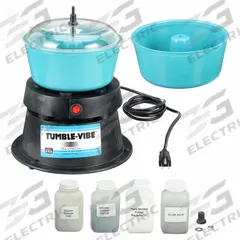 RAYTECH Rock Tumbler: 0.05 cu ft Capacity, No Drain Included (MPN 23090R). Key specifications — Tumbler Operation: Wet/Dry; Bowl Amplitude: Fixed; Brand: RAYTECH; Tumbler Design: No Drain.