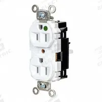 HUBBELL Receptacle: Hospital Grade, Duplex, 5-15R, White, 125V AC, 15 A, 2 Pole / 3 Wire (MPN HBL8200STW)