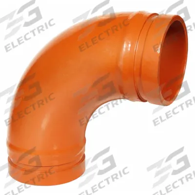 GRUVLOK Metal Pipe Elbow: 90° Long Radius Elbow, 8 in x 8 in, Ductile Iron - Grooved Pipe Fittings