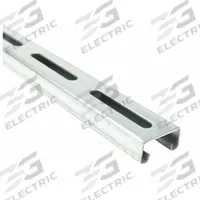 Strut Channel - Slotted: Steel, Pre-Galvanized, 14 ga Gauge, Slotted Holes, 4 in Slot Spacing (MPN FS-500SL PG 120.00). Key specifications — Material: Steel; Color: Silver; Finish: Pre-Galvanized; Hole Size: 13/32 in x 3 in; Hole Spacing: 4 in Center to Center; Slot Type: Long Slotted; Brand: APPROVED VENDOR.