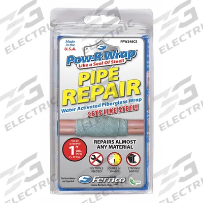 FERNCO Pipe Repair Kit: Resin Fiberglass, 2 in W x 48 in L Wrap Size - Repair Kits for Tube & Pipe