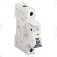 SIEMENS IEC Miniature Circuit Breaker: 10 A Amps, 60V DC, 14kA at 240V AC, Screw Clamp, 5SJ4, AC/DC (MPN 5SJ41108HG40). Key specifications — Brand: SIEMENS; DC Voltage Rating: 60V DC; Max. AIR Rating: 14kA at 240V AC; Terminal Connection: Screw Clamp; AC Voltage Rating: 240V AC.