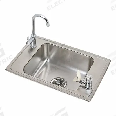 ELKAY Classroom Sink: Single Manual Handle, Lever, 25 in Overall Lg, 17 in Overall Wd - Classroom Sinks with Faucets
