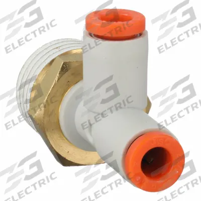 SMC Push-Fit Tee Fitting: 1/4 in Pipe x 5/32 in OD x 5/32 in OD Size, 36 29/32 mm Overall Lg - Polybutylene & Brass Tube Fittings