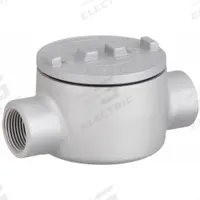 Conduit Outlet Body: Aluminum, GR, 1 1/2 in Trade Size, C Body, 72 cu in Body Capacity (MPN GRC150-A). Key specifications — Series: For Standard Body; Compatible Conduit Trade Size: 1-1/2 in; Thread Gender: Female; Hub Style: Threaded; Cover Included: Yes; Body Style: C; Connection Type: Threaded; Back Type: Round.