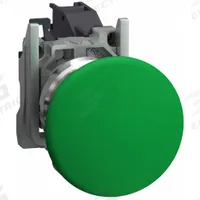 SCHNEIDER ELECTRIC Mushroom Head Push Button: 22 mm, Metallic, Mushroom Head Profile, 1NO (MPN XB4BC31GEX). Key specifications — Manufacturer Part Number: XB4BC31GEX; Product Type: Push Button Operators; Series: XB4; Brand: SCHNEIDER; AC Contact Rating: 3 A @ 240 V; Action: Momentary; DC Contact Rating: 0.27 A @ 250 V; Operator Illumination: Non-Illuminated.