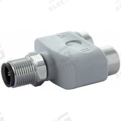 MURRELEKTRONIK T-Coupler: M12 Male Straight, 5 Pole to (2) M12 Female Straight - M12 to M12 T-Couplers for Food & Beverage Industry Applications