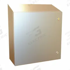 HAMMOND Electrical Enclosure: 304 Stainless Steel, 20 in x 20 in x 8 in, NEMA 12/13/3R/4/4X, Hinged (MPN ST202008SS). Key specifications — Brand: HAMMOND; Closure Method: 1/4-Turn Latch; Enclosure Material: 304 Stainless Steel; Knockouts: Not Included.