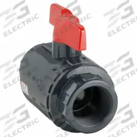ASAHI Manual Two-Way Ball Valve: 2 in, PVC, Straight, 150 psi Max. Pressure (CWP), One-Piece, Tee (MPN 161071020). Key specifications — attr1008170: ASAHI; attr1017899: Tee.
