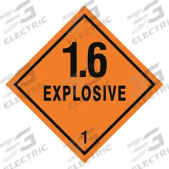 STRANCO INC DOT Container Label: 1.6 Explosive, 4 in x 4 in, 4 in Label Ht, 4 in Label Wd, Vinyl (MPN HMSL-0103-V250). Key specifications — Brand: STRANCO INC; Message: 1.6 Explosive.