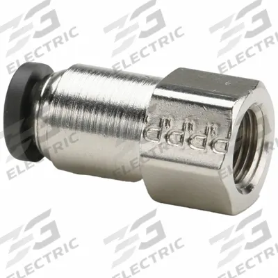 PARKER Push-Fit Fitting: 5/32 in OD x 1/8 in Pipe Size, Push-to-Connect x FNPTF - Nickel-Plated Brass Tube Fittings