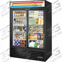 TRUE REFRIGERATION Refrigerated Merchandiser: 78 5/8 in x 54 1/8 in x 32 1/8 in, Black, Sliding (MPN GDM-47RL-HC-LD). Key specifications — attr1277723: TRUE REFRIGERATION; attr1277683: R-290; attr1277688: Sliding; attr1277691: Yes; attr1277694: Black; attr1280729: GDM.