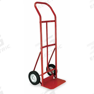Dayton General Purpose Hand Truck: 400 lb, Flow-Back Handle, Red, Steel, Semipneumatic - General Purpose Hand Trucks