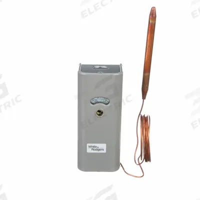 EMERSON Line Volt Mechanical Tstat: -30° to 90°F, Steel, Adj, 4.5° to 40°F - Indoor Single-Stage Controls
