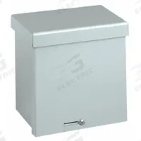 WIEGMANN Enclosure: Steel, 8 in x 8 in x 6 in, 3R, Solid Cover, Screw On, Galvanized (MPN RSC080806GNK). Key specifications — Brand: WIEGMANN; Closure Method: Padlock Hasp; Knockouts: Not Included.