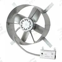 Attic Exhaust Fan: Gable Mount, Electric Motor, Max. 2,300 sq ft Attic, 1,650 cfm Max. (MPN 10W199). Key specifications — Includes: Humidistat; Includes Humidistat: Yes; Includes Shutter: No; Includes Thermostat: Yes; Mounting Location: Gable; Nameplate Voltage: 120V AC; High-Efficiency Motor: No; Brand: DAYTON.
