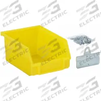 APPROVED VENDOR Pegboard Bin: 5 1/2 in x 4 1/8 in x 3 in, Screw-In, Surface, Yellow, 24 PK (MPN 5TPP2). Key specifications — Color: Yellow; Includes: Clips; Locking System: Screw-In; Mounting Type: Surface; Material: Steel; Accessory Type: Bin; Brand: APPROVED VENDOR.