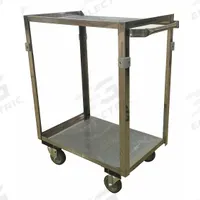 APPROVED VENDOR Utility Cart: 600 lb, 24 in L x 16 in W Shelf, 2 Shelves, Silver, Flat (MPN ZF124U403). Key specifications — Caster/Wheel Configuration: (4) Swivel; Brand: APPROVED VENDOR; Caster Wheel/Tread Material: Polyurethane.