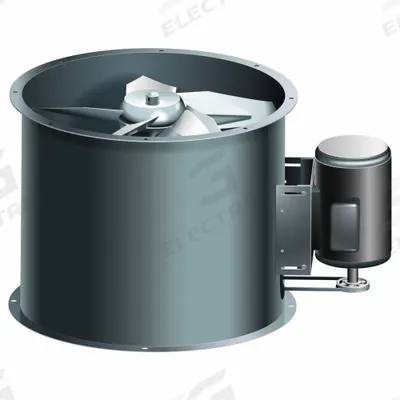ACME Tubeaxial Fan: Clean Air, 18 1/2 in Blade, 4,620 cfm @ 0.000 in SP, 208-230/460V AC - Low Sound, Clean Air Belt Drive Fans with Drive