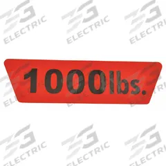 DAYTON Capacity Label: Electric Chain Hoists, 1,000 lb Compatible Load Capacity, MHGXEC61GGS. Key specifications — Manufacturer Part Number: MHGXEC61GGS; Compatible Manufacturer Model Number: 2XY32.