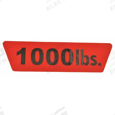 Dayton Capacity Label: Electric Chain Hoists, 1,000 lb Compatible Load Capacity - Warning Labels for Hoists