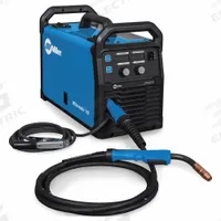 MILLER ELECTRIC MIG Welder: Millermatic 142, MIG Pack (MPN 907838). Key specifications — Input Voltage (Nominal) (Merch - Table Column, Filters): 120V; Max. Wire Diameter: 0.035 in (Flux-Cored).