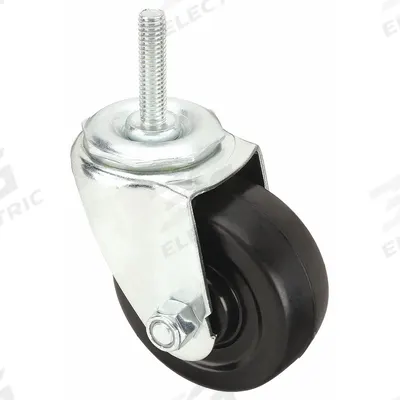 APPROVED VENDOR Stem Caster: Swivel, 3 in Wheel Dia., 1 1/4 in Wheel Wd, Rubber - Threaded Stem Casters for Furniture & Office Equipment