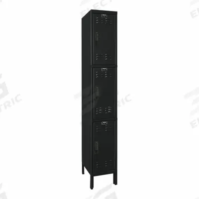 HALLOWELL Locker: 12 in x 15 in x 78 in, Louvered, 3 Tiers, 1 Units Wide, 8-Digit Code/Key - Louvered Metal Wardrobe Lockers