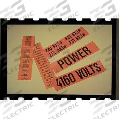 STRANCO Conduit and Voltage Marker: 9 in Label Wd, 2 1/4 in Label Ht - Self-Stick Plastic Conduit and Voltage Markers