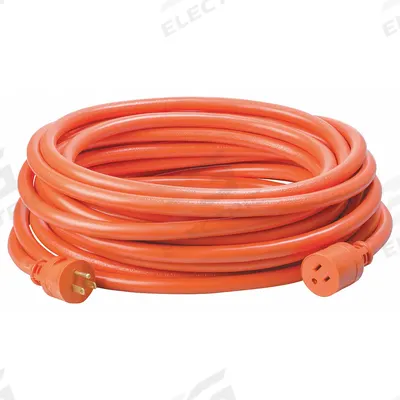 SOUTHWIRE Extension Cord: Outdoor Use, 50 ft Lg, Outlet, 5-15P, 12/3, STW, Orange - Outdoor Extension Cords with Single Outlet