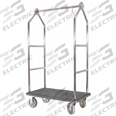 HOSPITALITY 1 SOURCE Bellman Cart: 1 1/2 in Frame Dia, 43 in Overall Lg - Standard Bellman Carts