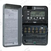 INTERMATIC Electronic Timer: 7 day, Not Astronomic, 120-277V AC, DPST/SPST, Digital (MPN ET1725C). Key specifications — Body Material: Metal; Indoor/Outdoor Usage: Indoor; Astronomic Functionality: Not Astronomic; Mounting Style: Surface; Brand: INTERMATIC.