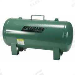 SPEEDAIRE Air Tank: 13 gal Tank Capacity, 140 psi Max Op Pressure, Horizontal, 28.9 in Overall Lg (MPN 2TWC3). Key specifications — attr51576: SPEEDAIRE.
