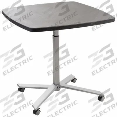 NATIONAL PUBLIC SEATING Cafe/Breakroom Table: Plastic, Charcoal, 42 in Overall Ht - Max - Adjustable-Height Cafe & Breakroom Tables
