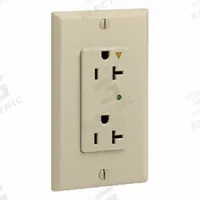 LEVITON Plugs and Receptacles: Duplex, 5-20, Ivory, 125V AC, 20 A, 2 Pole / 3 Wire (MPN 5380-IGI)