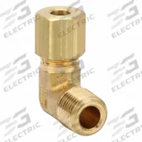 PARKER Compression Fitting Elbow: 3/16 in OD x 1/8 in Pipe Fitting Size, Compression x MNPT, Brass (MPN 169C-3-2). Key specifications — Brand: PARKER.