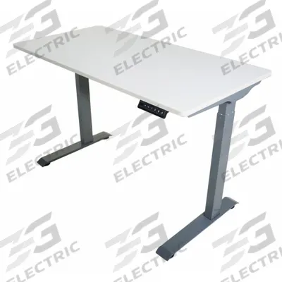 VICTOR Electric Sit-Stand Desk: White, Steel/Wood, 48 in Overall Wd, 23 5/8 in Overall Dp - Programmable Adjustable-Height Desks