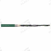 CHAINFLEX Control Cable: 17 AWG, 12 Conductors, Order by the Foot, PVC Jacket, 600 V (MPN CF6-10-12). Key specifications — Conductor Material: Copper; Conductor Configuration: Single; Minimum Bend Radius Factor - Fixed: 4 x OD; Minimum Bend Radius Factor - Flexible: 5 x OD; Includes Ground: Yes; Minimum Bend Radius Factor - E-Chain: 6.8 x OD; Resistance Properties: Oil and Grease Resistant; Standards: IEC 60332-1-2.